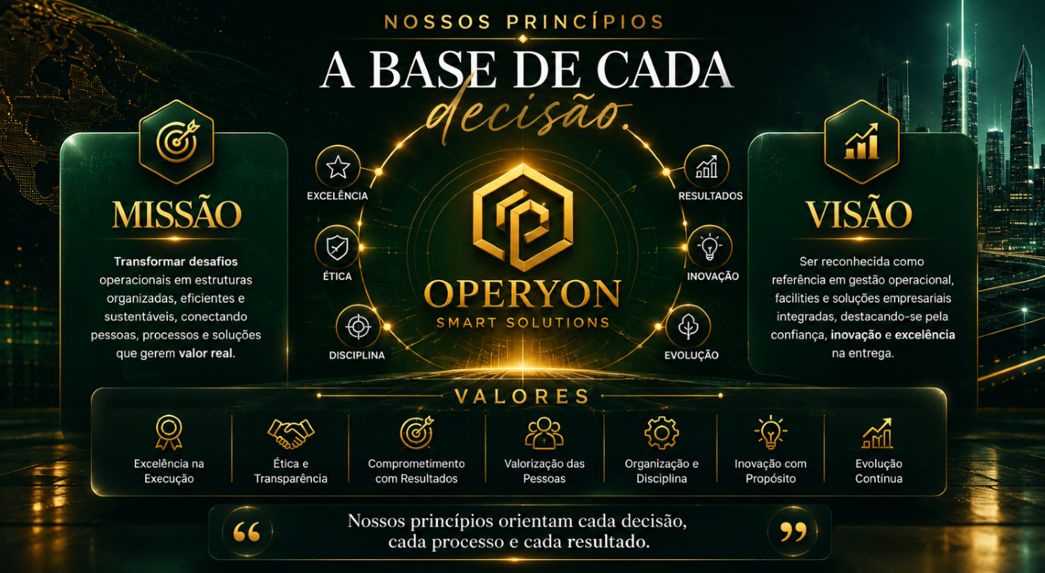 Missão Visão e Valores Operyon